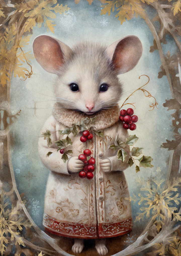 Christmas Animals: Muis | Kaart Fripperies