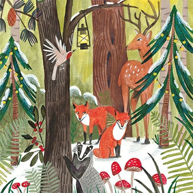 Dieren in winterbos | Kaart Caroline Bonne-Müller