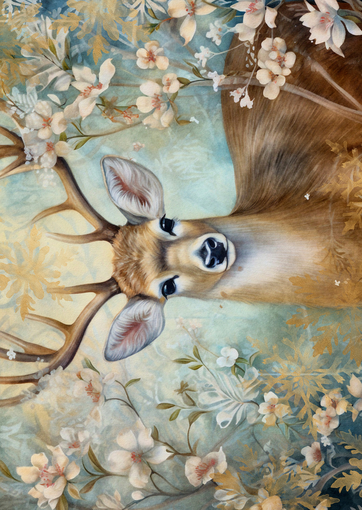 Christmas Animals: Hert (bruin) | Kaart Fripperies