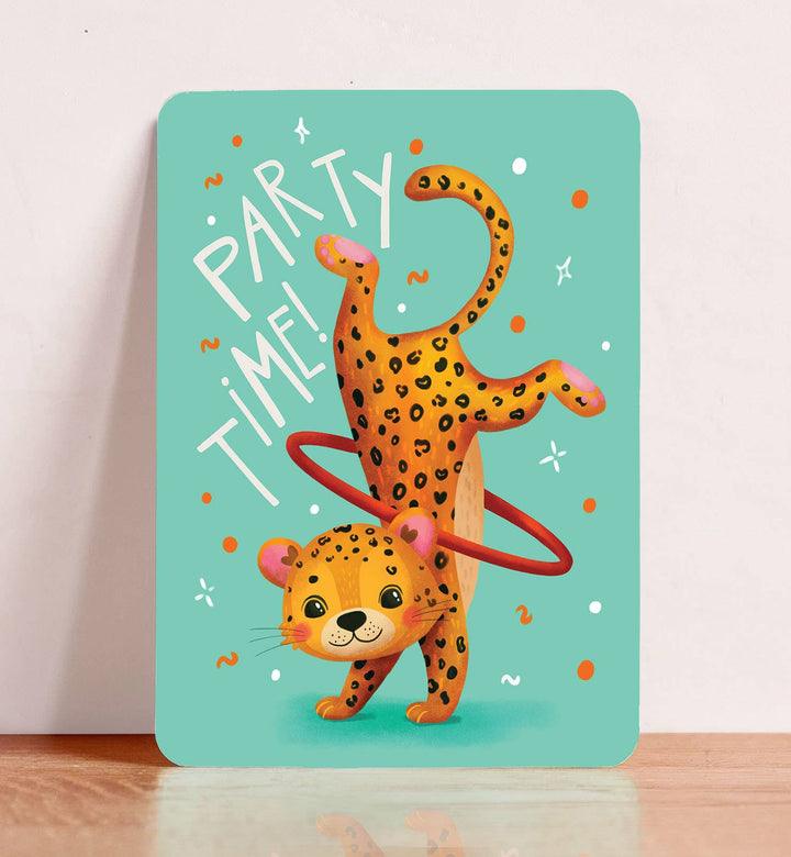 Kaart verjaardag felicitatie kind dier cheeta | Kaart Aniet Illustration