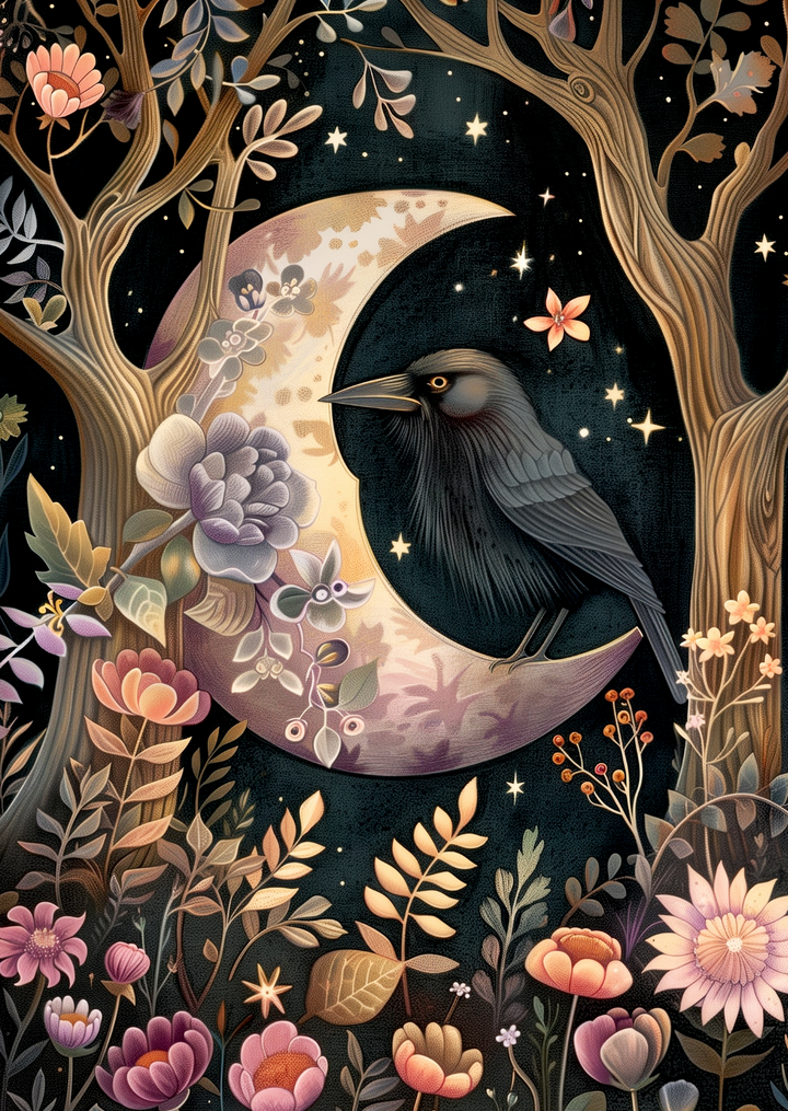 Moon Animals: Raaf | Kaart Fripperies