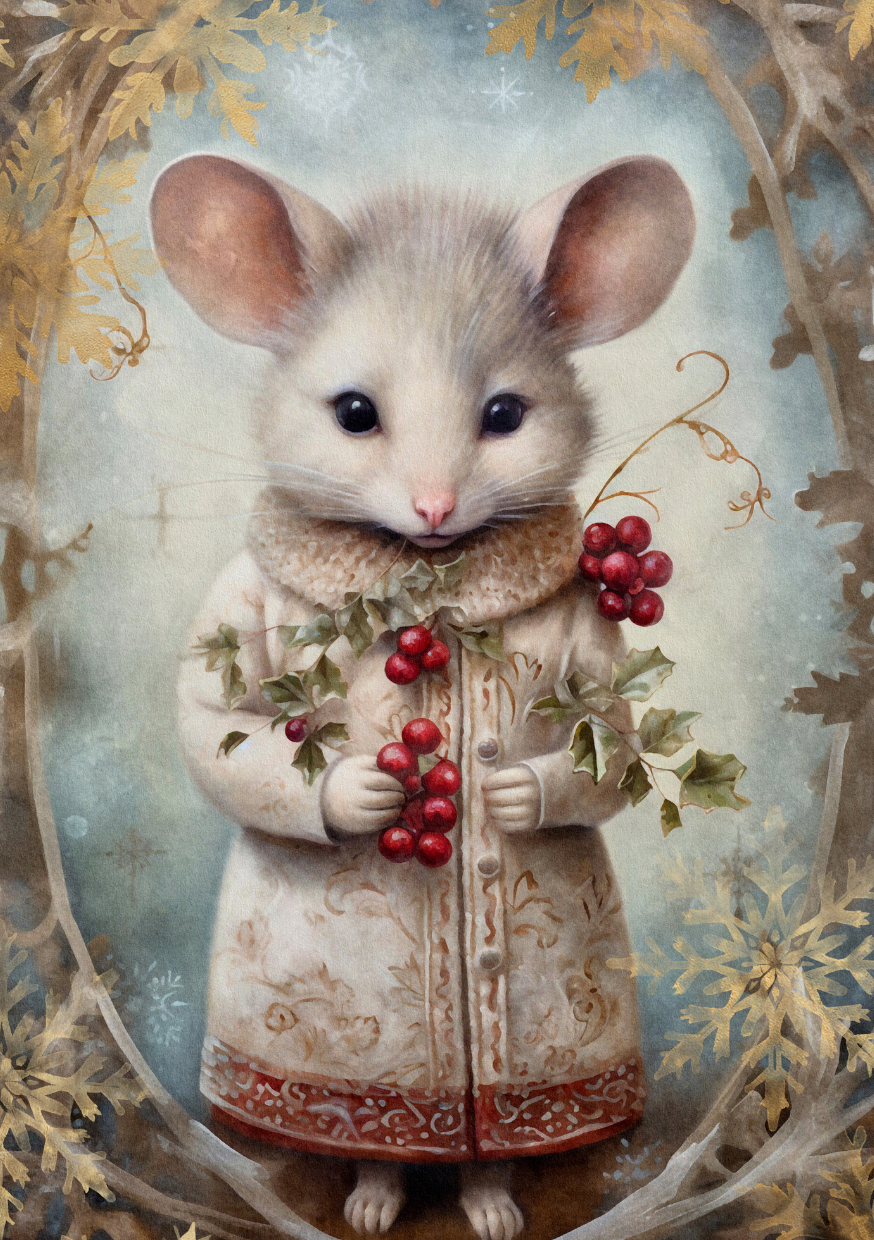 Christmas Animals: Muis |  Cadeaukaart Fripperies
