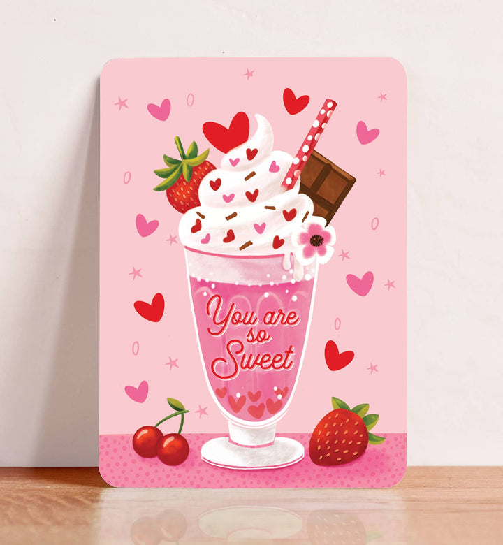 Kaart liefde valentijn you are sweet milkshake | Kaart Aniet Illustration