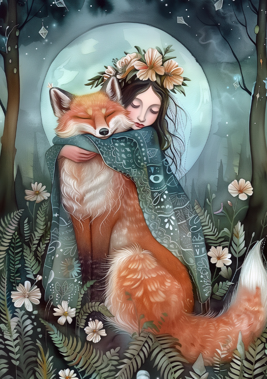 Hugging Animals: vos |  Cadeaukaart Fripperies