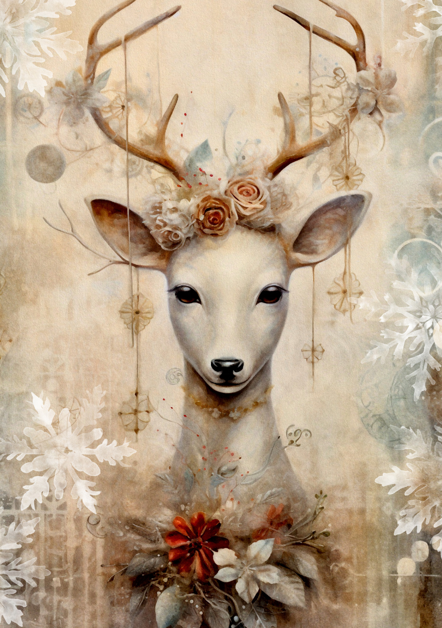 Christmas Animals: Hert |  Cadeaukaart Fripperies