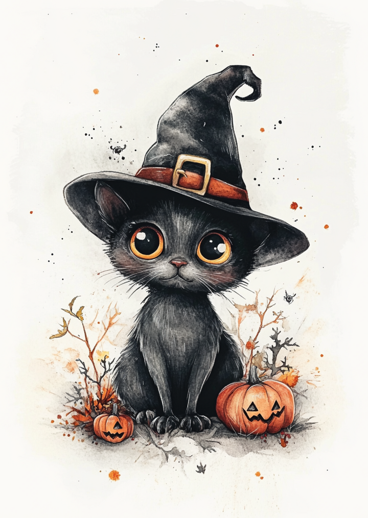 Spooktacular Halloween: Black Cat | Kaart Fripperies