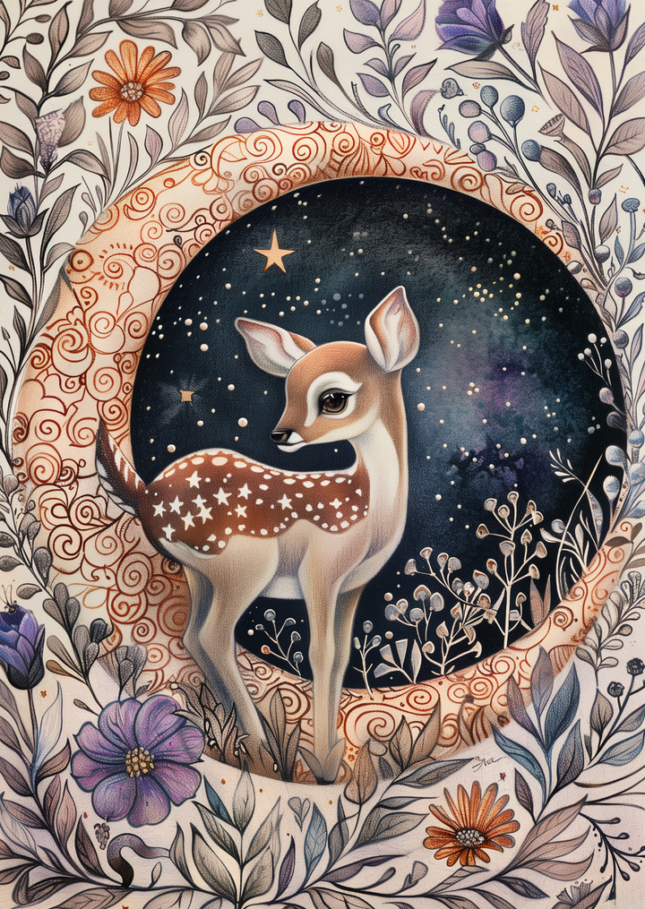 Moon Animals: Hert | Kaart Fripperies