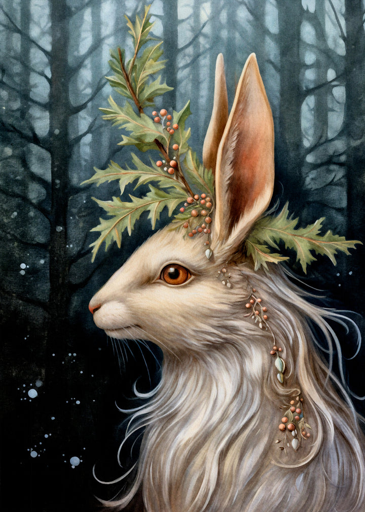 Mystical Christmas Animals: Konijn| Kaart Fripperies