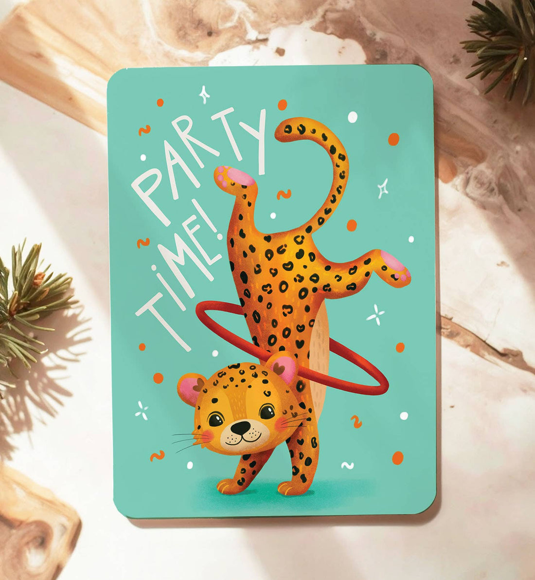 Kaart verjaardag felicitatie kind dier cheeta | Kaart Aniet Illustration