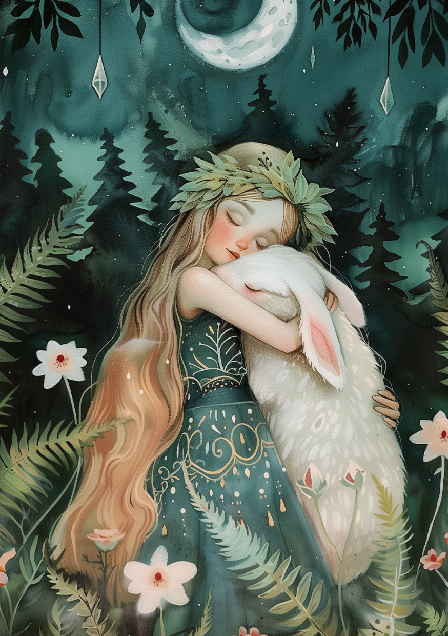 Hugging Animals: konijn |  Cadeaukaart Fripperies