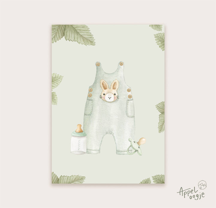 Ansichtkaart baby groen | Kaart Appeloogje