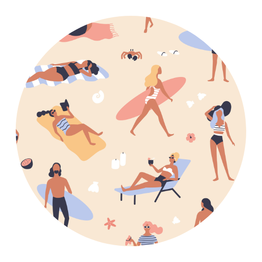 Day at the beach | Sluitstickers 10st.