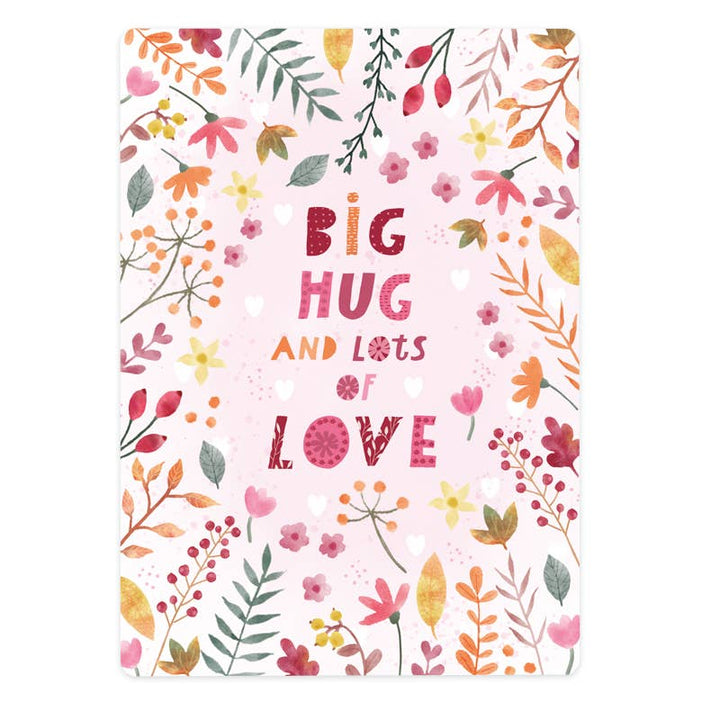 Flowers Big hug and lots of love | Kaart The Lemonbird