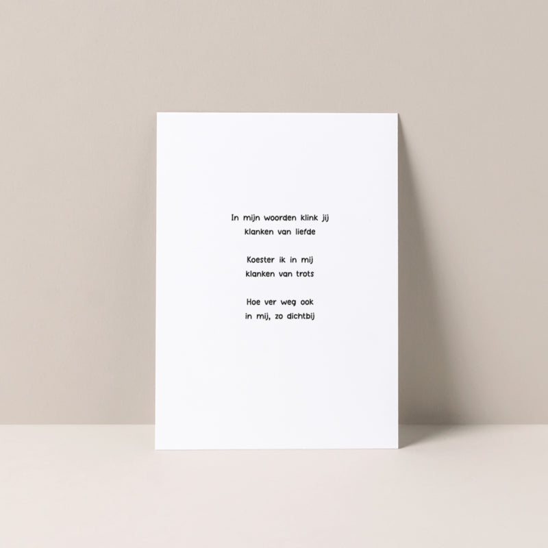 Gedicht "Dichtbij" | Kaart Studio Poppybird