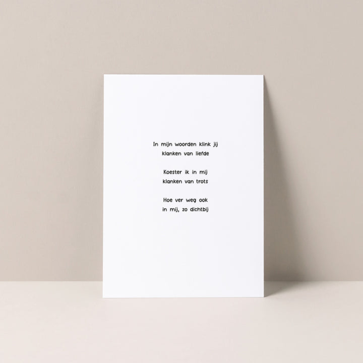Gedicht "Dichtbij" | Kaart Studio Poppybird