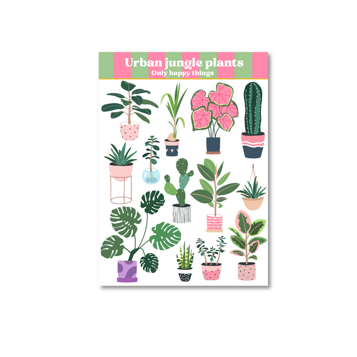 Stickervel Urban jungle plants A6 | Stickervel Only Happy Things