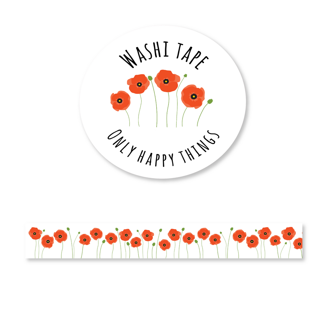 Washi tape Klaprozen | Washitape Only Happy Things