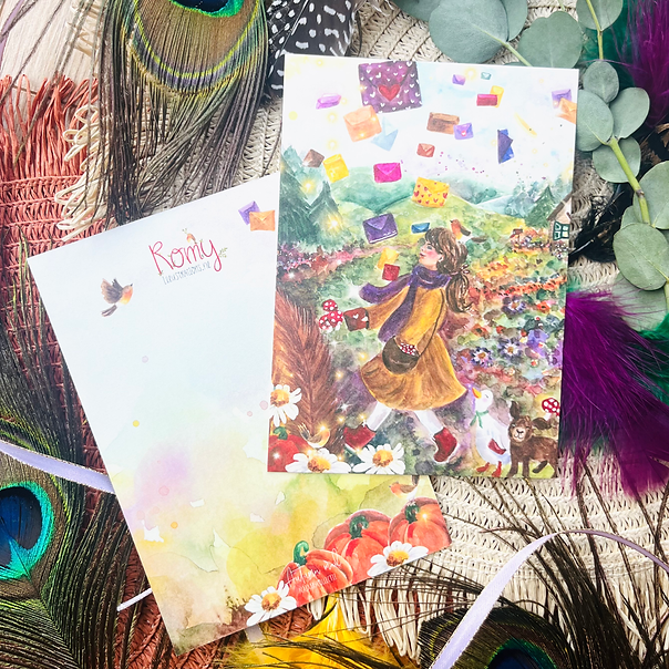 Brievenregen | Postkaart A6 Romyillustrations