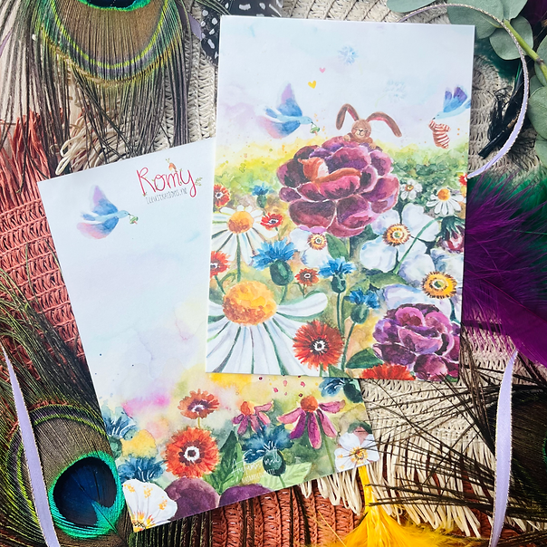 Baby in de bloem | Postkaart A6 Romyillustrations
