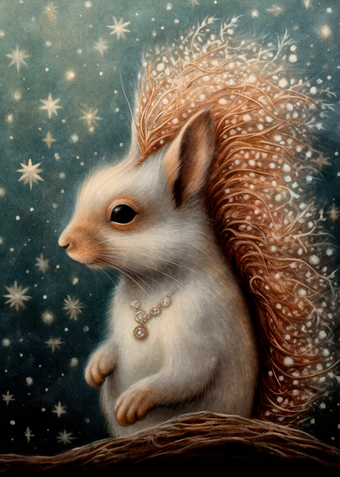 Mystical Christmas Animals: Eekhoorn | Kaart Fripperies