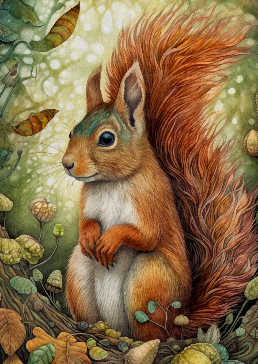 Animals of the Forest: Eekhoorn | Kaart Fripperies
