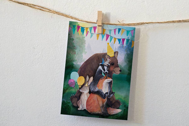 Kaart Feestelijke dieren | Kaart Lotte Drouen