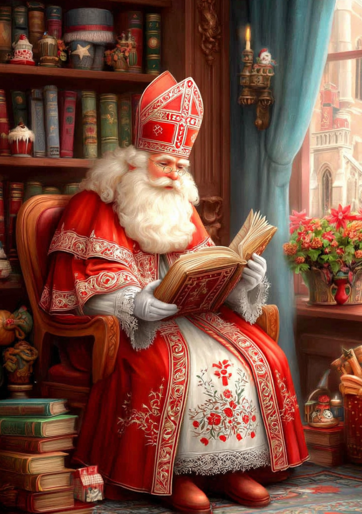 Sinterklaas met boek |  Cadeaukaart Fripperies