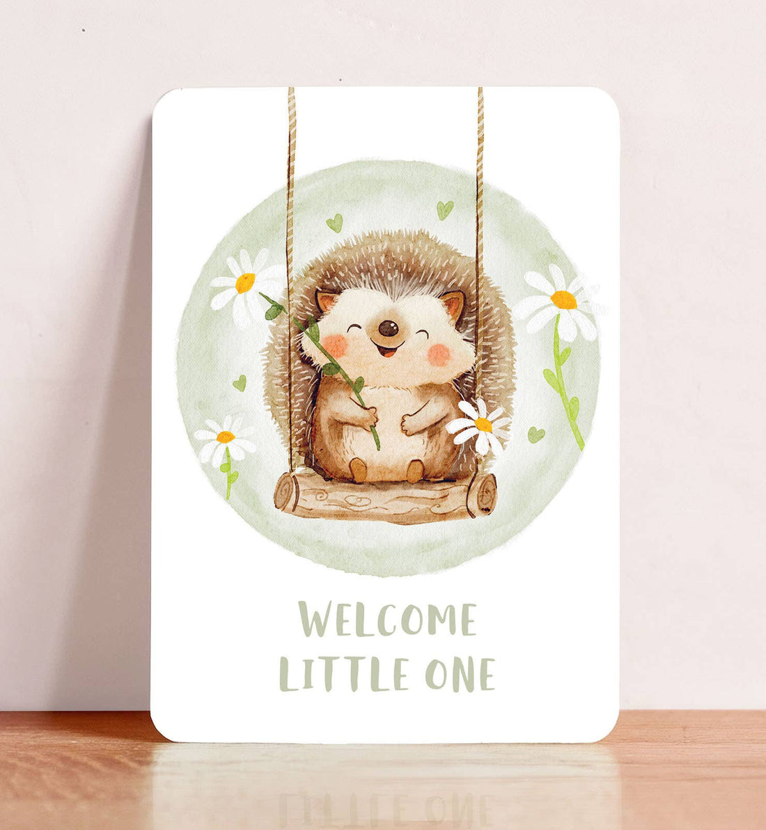 Kaart felicitatie geboorte baby egel bloemen | Kaart Aniet Illustration