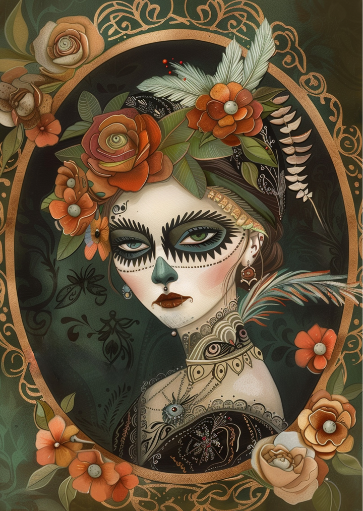 Halloween Characters: Masked women | Kaart Fripperies