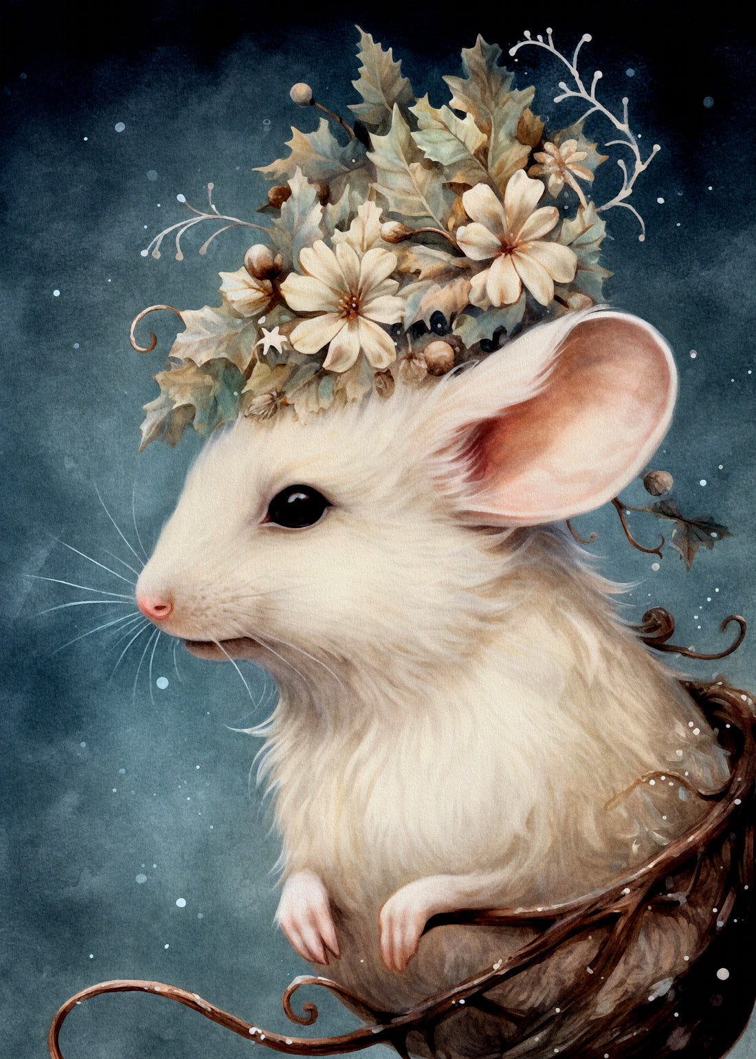 Mystical Christmas Animals: Muis | Kaart Fripperies