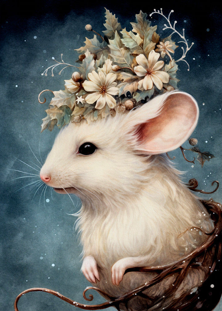 Mystical Christmas Animals: Muis | Kaart Fripperies