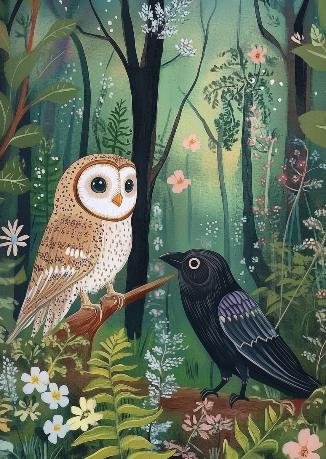 Forest Friends: Uil en Raaf | Kaart Fripperies