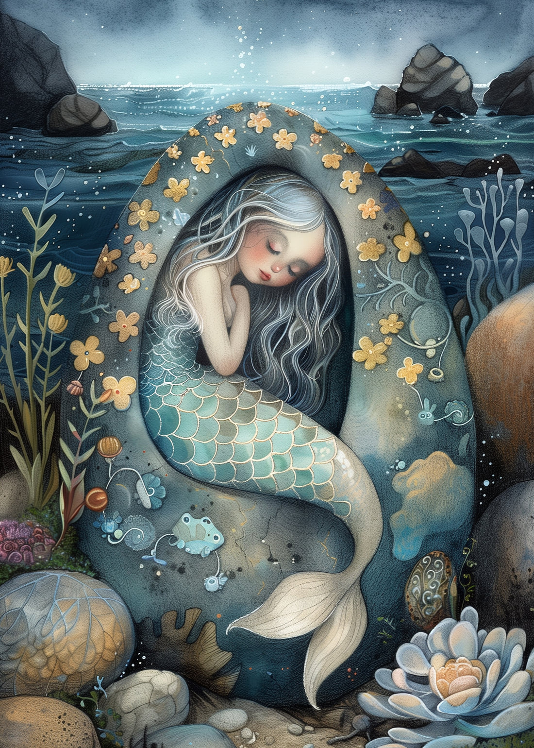 Mermaids: Blue | Kaart Fripperies