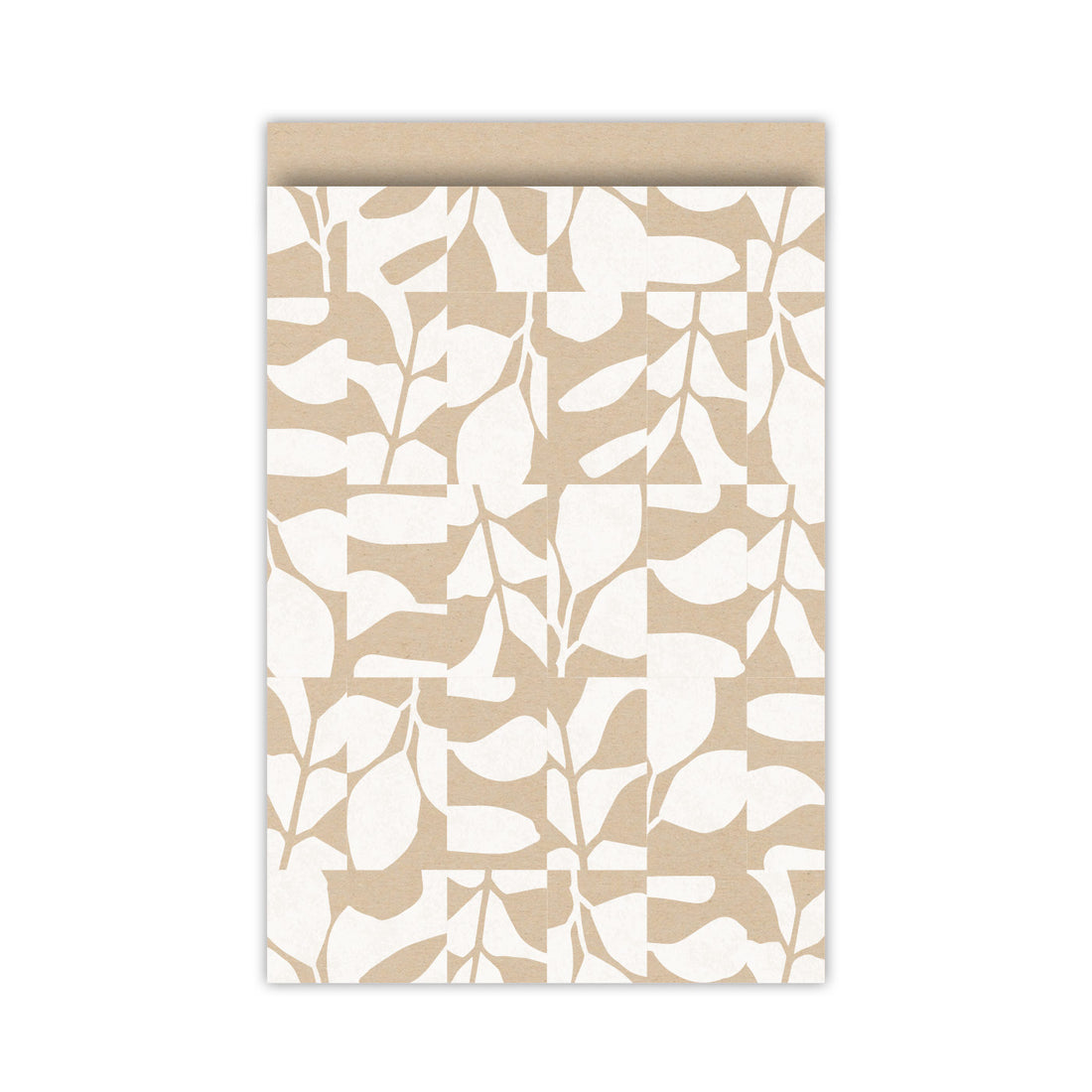 Abstract Botanics Kraft/wit | Cadeauzakjes 5st