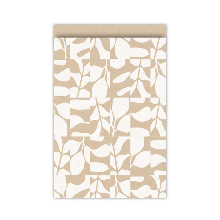 Abstract Botanics Kraft/wit | Cadeauzakjes 5st