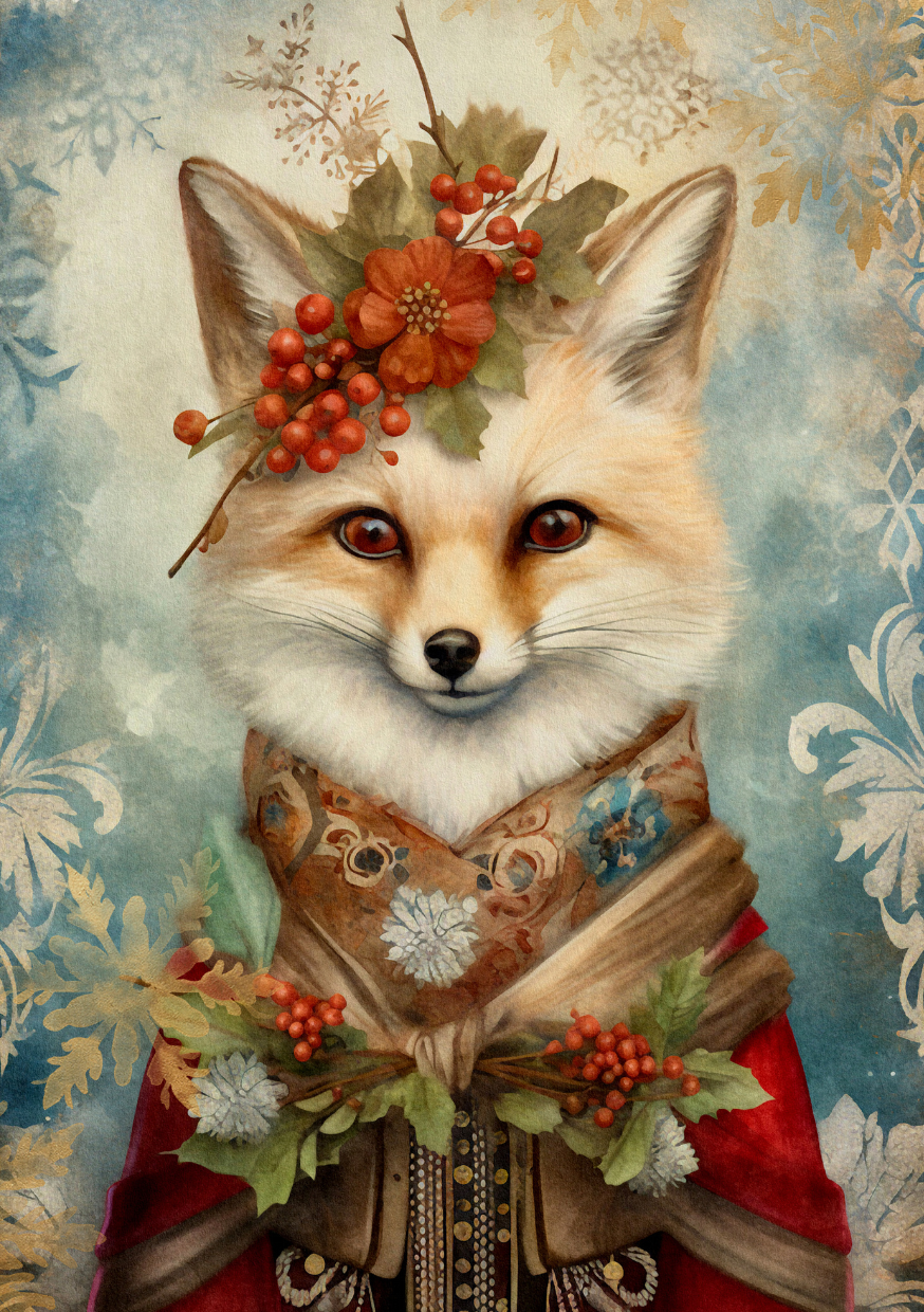 Christmas Animals: Vos |  Cadeaukaart Fripperies