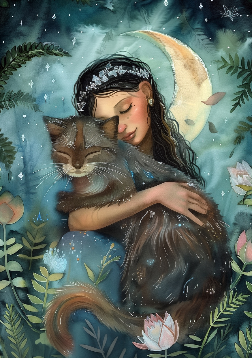 Hugging Animals: kat |  Cadeaukaart Fripperies