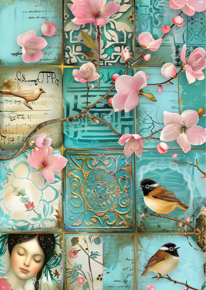 Blue Blossom: Golden Notes of Spring | Kaart Fripperies