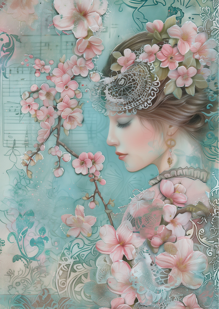 Blue Blossom: Whispers of Springtime Grace| Kaart Fripperies