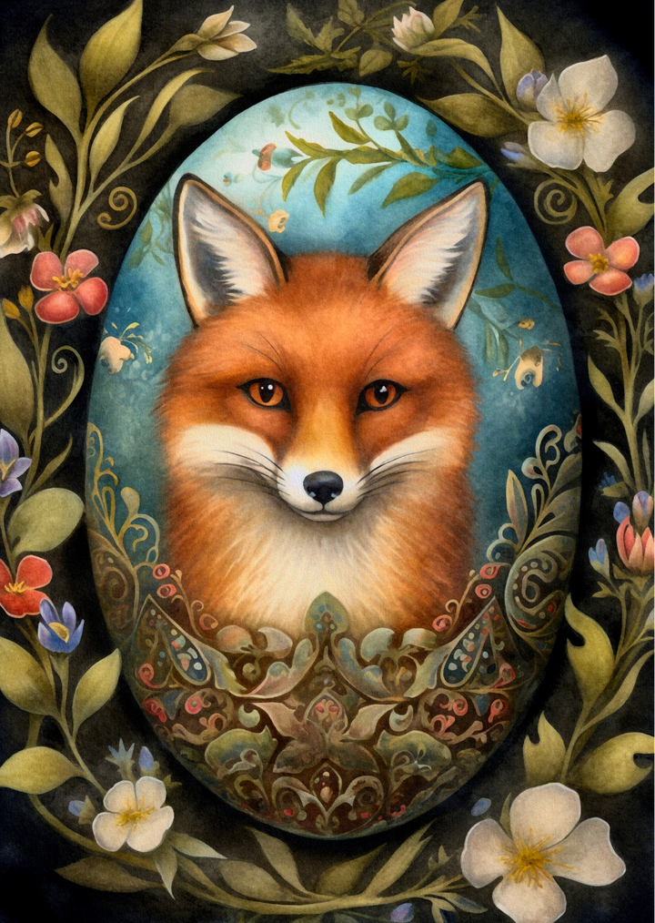 Easter Eggs: Vos | Kaart Fripperies