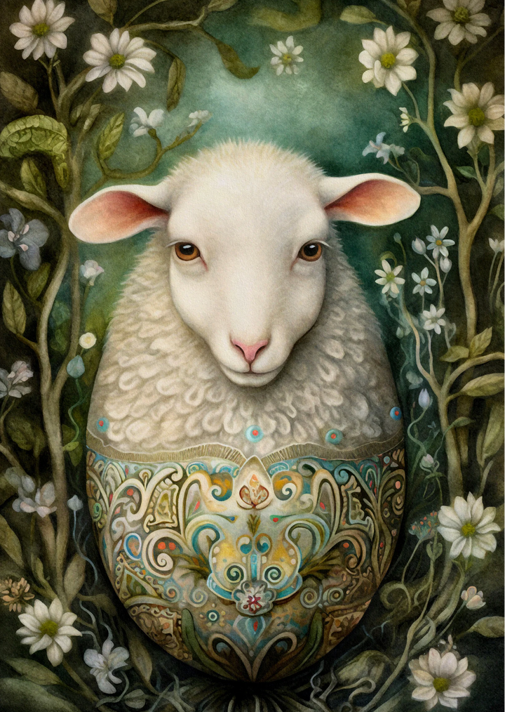 Easter Eggs: Schaap | Kaart Fripperies