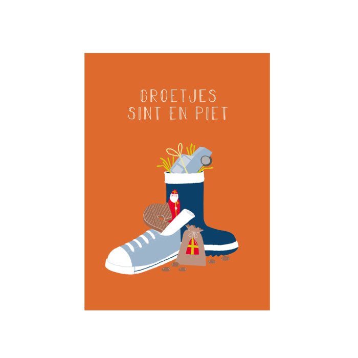 Schuh (orange) | Postkarte