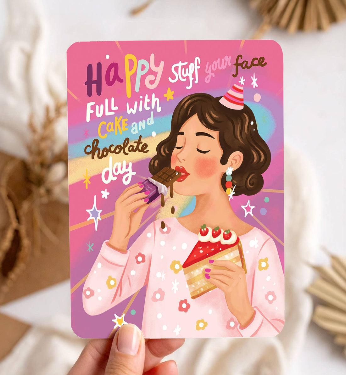 Kaart felicitatie verjaardag taart grappig | Kaart Aniet Illustration