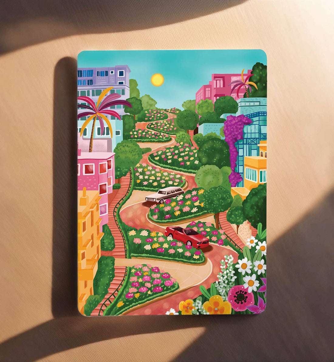 Kaart Lombard Street San Francisco USA reizen | Kaart Aniet Illustration