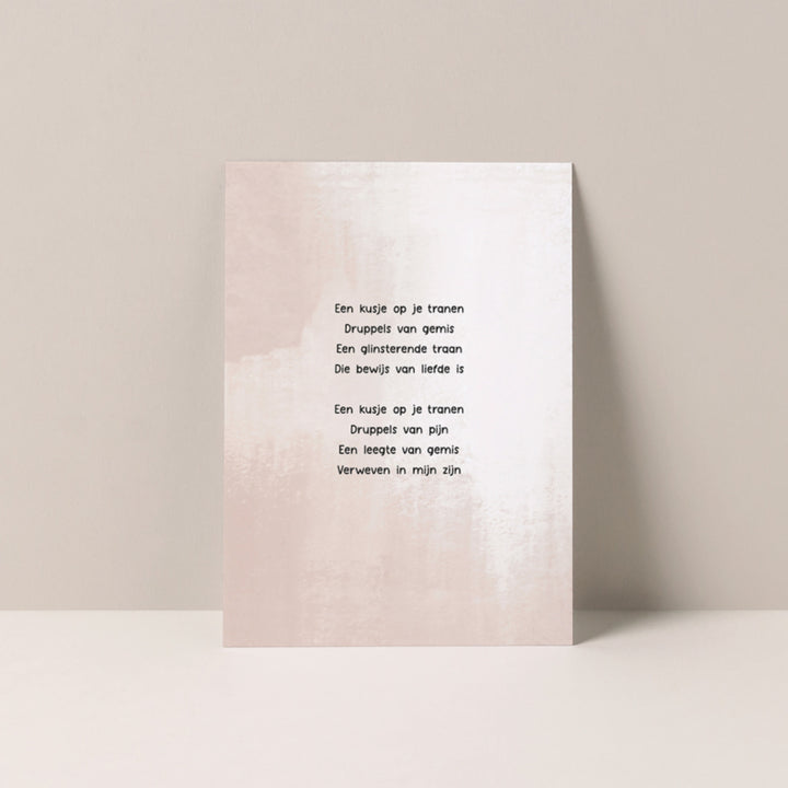 Gedicht "kusje op je tranen" | Kaart Studio Poppybird