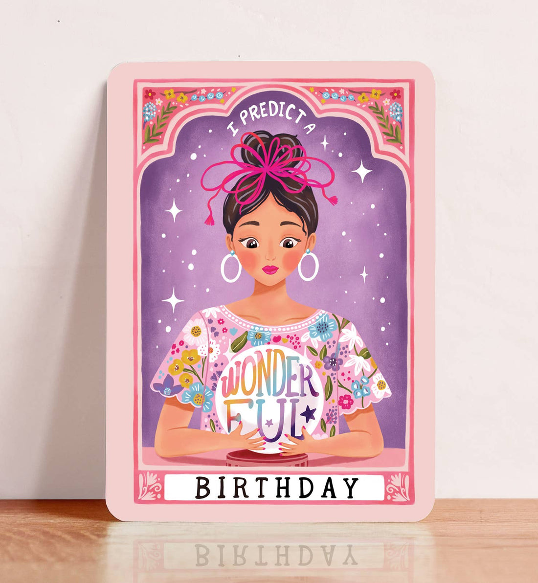 Kaart felicitatie verjaardag waarzegster tarot | Kaart Aniet Illustration