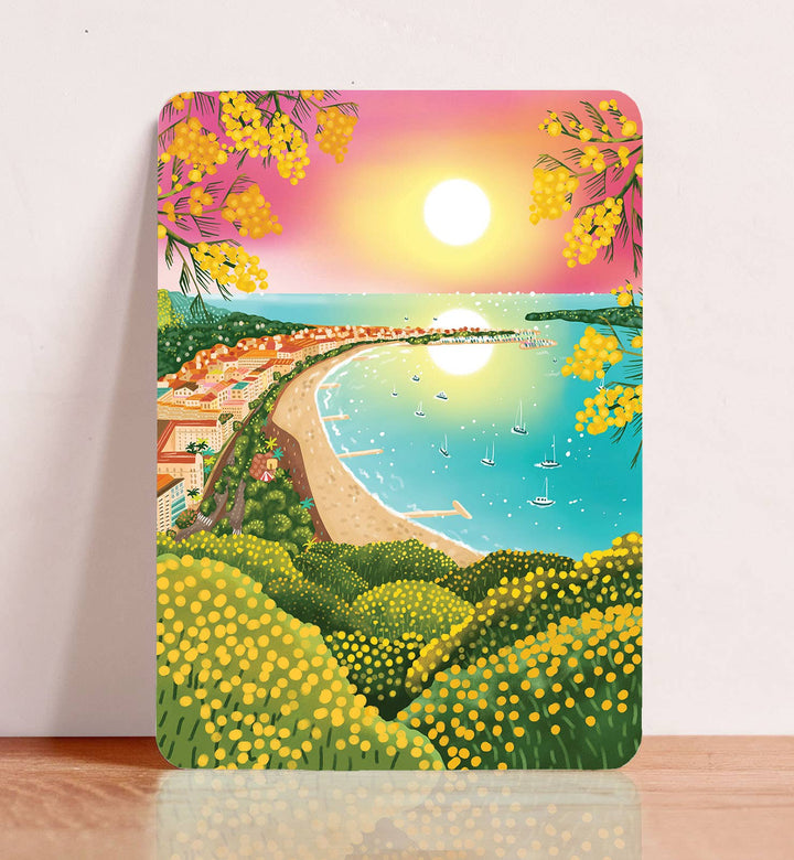 Kaart Cannes Provence Frankrijk Mimosa reizen | Kaart Aniet Illustration