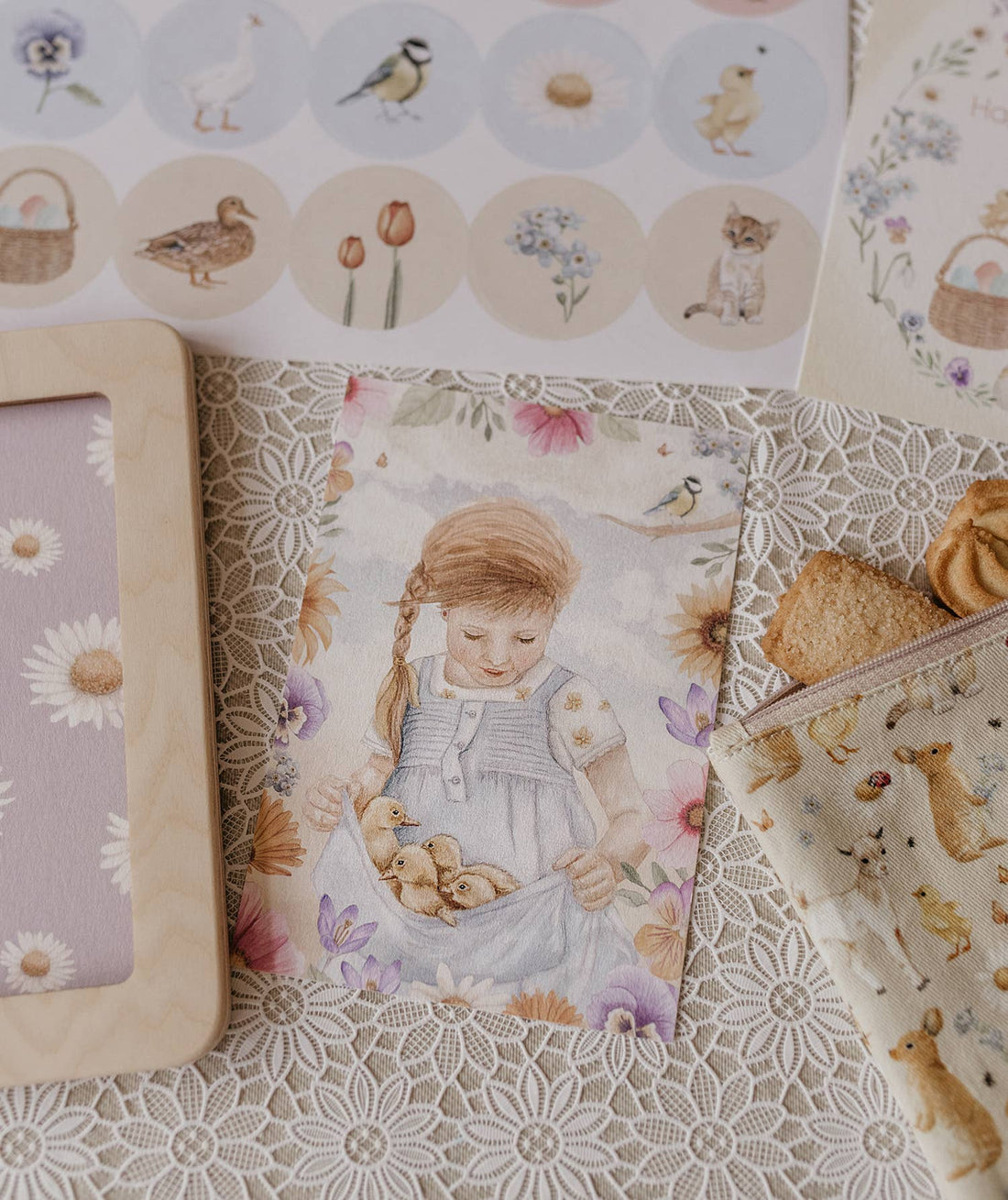 Ansichtkaart meisje met eendjes | Kaart Appeloogje