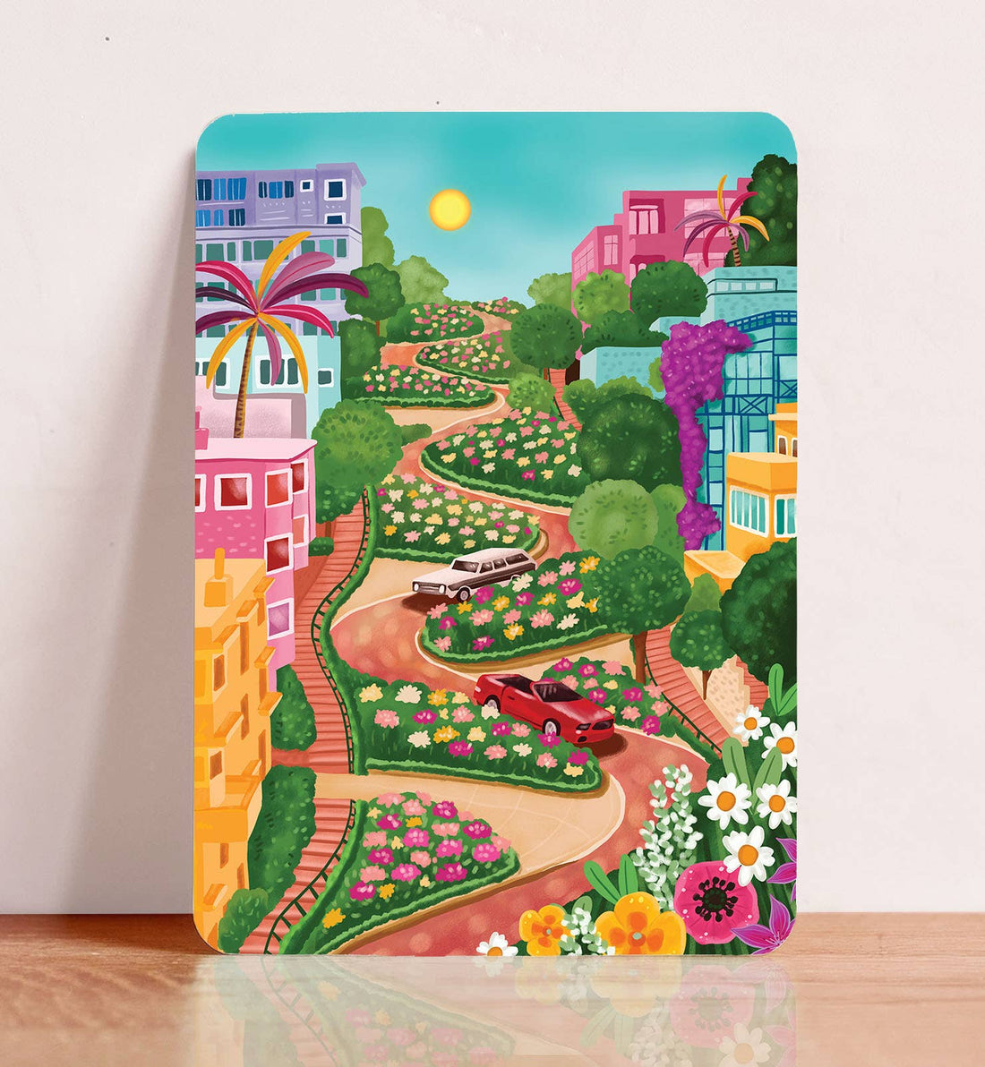 Kaart Lombard Street San Francisco USA reizen | Kaart Aniet Illustration