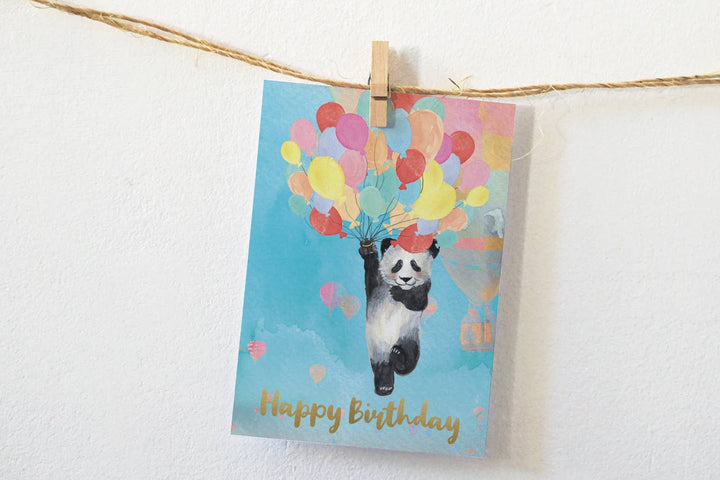 Kaart Happy birthday panda | Kaart Lotte Drouen